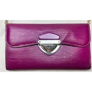 Louis Vuitton Eugenie Epi Leather Trifold Long Wallet Grenade Silver Hardware